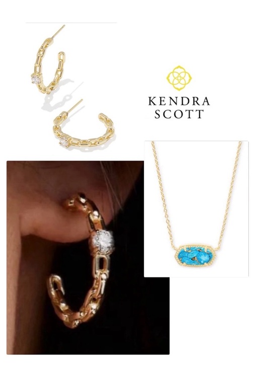 Kendra Scott Jewelry - Lot of 2 NEW [Kendra Scott] Lexi Hoop Earrings/Elisa Turquoise Magnesite Pendant